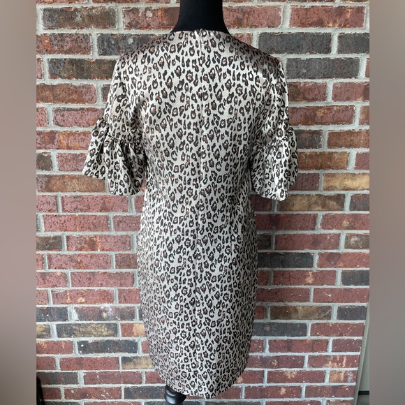 Banana Republic Leopard Dress - Ruffled Sleeves - Size 2 - - Picture 5 of 9